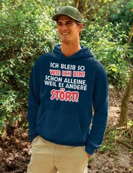 Youth Designz Kapuzenpullover Herren Hoodie  (Ich bleibe so wie ich bin) Dunkelblau/Braun/Blau/Dunkelgrau/Schwarz