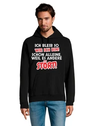 Youth Designz Kapuzenpullover Herren Hoodie  (Ich bleibe so wie ich bin) Schwarz/Braun