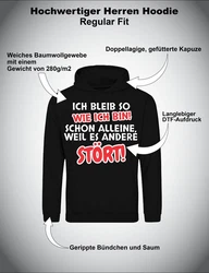 Youth Designz Kapuzenpullover Herren Hoodie  (Ich bleibe so wie ich bin) Schwarz/Braun