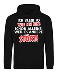 Youth Designz Kapuzenpullover Herren Hoodie  (Ich bleibe so wie ich bin) Schwarz/Braun