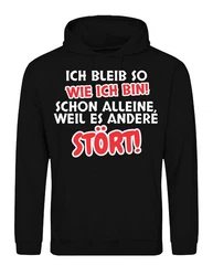 Youth Designz Kapuzenpullover Herren Hoodie  (Ich bleibe so wie ich bin) Schwarz/Braun