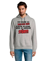 Youth Designz Kapuzenpullover Herren Hoodie  (Ich bleibe so wie ich bin) Schwarz/Braun/Grau/Silber/Dunkelgrau/Hellgrau