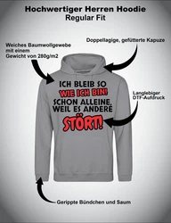 Youth Designz Kapuzenpullover Herren Hoodie  (Ich bleibe so wie ich bin) Schwarz/Braun/Grau/Silber/Dunkelgrau/Hellgrau