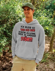 Youth Designz Kapuzenpullover Herren Hoodie  (Ich bleibe so wie ich bin) Schwarz/Braun/Grau/Silber/Dunkelgrau/Hellgrau