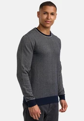 Indicode Strickpullover INPallboy Dunkelgrau/Dunkelblau/Grau