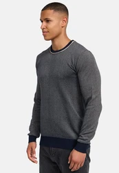 Indicode Strickpullover INPallboy Dunkelgrau/Dunkelblau/Grau