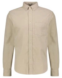 Gant Langarmhemd Herren Hemd Khaki/Beige/Weiß