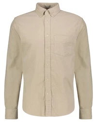Gant Langarmhemd Herren Hemd Khaki/Beige/Weiß