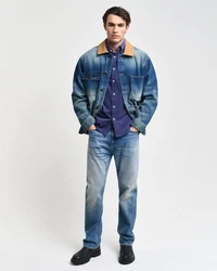 Gant Langarmhemd Herren Hemd Dunkelblau/Blau/Hellblau