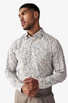 Next Langarmhemd Formelles Hemd mit Print und Sportmanschetten Mischfarben/Beige/Weiß/Hellblau