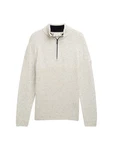 TOM TAILOR Strickpullover Troyer Grau/Beige/Khaki/Weiß