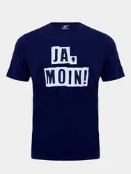 Schietwetter T-Shirt Herren Ja Moin Dunkelblau/Hellblau