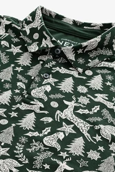 Next Poloshirt Polo-Shirt im weihnachtlichen Print Dunkelgrün/Grün