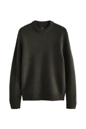Rundhalspullover Regular Fit Rundhalspullover aus Wollgemisch (1-tlg)