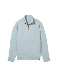 TOM TAILOR Denim Sweatshirt Troyer Grau/Hellblau/Blau