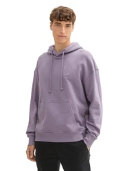 TOM TAILOR Denim Sweatshirt Relaxed Hoodie mit Logo Stickerei 