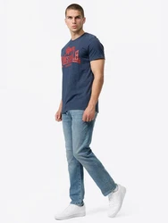 Lonsdale T-Shirt Silverhill Blau/Rot/Dunkelblau/Braun