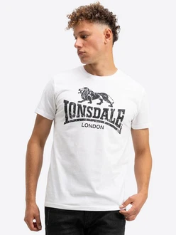 Lonsdale T-Shirt Silverhill Braun/Weiß/Creme/Hellblau