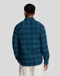 Lyle & Scott Langarmhemd Herren Dunkelblau/Hellblau/Blau