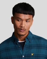 Lyle & Scott Langarmhemd Herren Dunkelblau/Hellblau/Blau