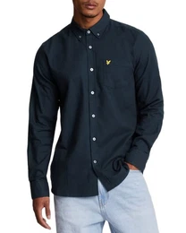 Langarmhemd Herren, 100% Baumwolle, Mit Button Down Kragen
