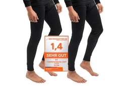 celodoro Funktionshose 2er Pack Herren Ski- und Thermounterhose Light Schwarz/Orange/Weiß