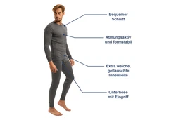 celodoro Funktionshose 2er Pack Herren Ski- und Thermounterhose Light Hellgrau/Dunkelgrau/Grau