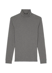 Marc O'Polo Rollkragenpullover Troyer Shirt Hellgrau/Dunkelgrau/Grau