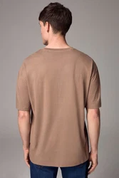 Next T-Shirt Rundhals-T-Shirt Relaxed Fit Khaki/Braun/Beige/Grau