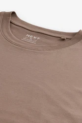 Next T-Shirt Rundhals-T-Shirt Relaxed Fit Khaki/Braun/Beige/Grau