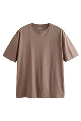 Next T-Shirt Rundhals-T-Shirt Relaxed Fit Khaki/Braun/Beige/Grau