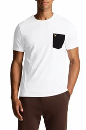T-Shirt Basic Herren, 100% Baumwolle, Kontrast Brusttasche