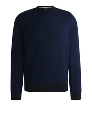 BOSS Strickpullover H-Eltoro Dunkelblau/Blau