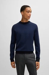 BOSS Strickpullover H-Eltoro Dunkelblau/Blau