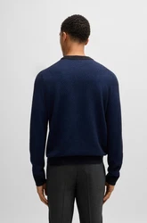 BOSS Strickpullover H-Eltoro Dunkelblau/Blau