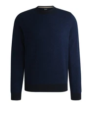 BOSS Strickpullover H-Eltoro Dunkelblau/Blau