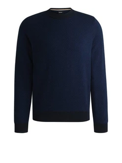 BOSS Strickpullover H-Eltoro Dunkelblau/Blau