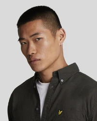 Lyle & Scott Langarmhemd Schwarz/Grün