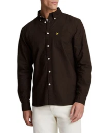 Langarmhemd Herren, 100% Baumwolle, Mit Button Down Kragen