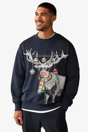 Sweatshirt Weihnachtliches Gesteppes Sweatshirt (1-tlg)