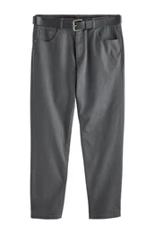 Stoffhose Straight Fit Hose mit 5-Taschen-Design und Grtel (2-tlg)
