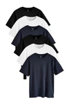 Next T-Shirt (6-tlg) Dunkelblau/Weiß/Blau