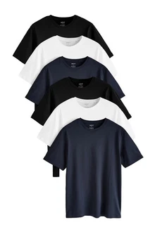 Next T-Shirt (6-tlg) Dunkelblau/Weiß/Blau Next T-Shirt (6-tlg) Dunkelblau/Weiß/Blau