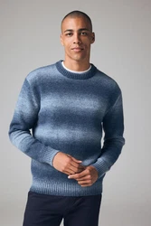 Next Rundhalspullover Relaxed Fit Hellblau/Blau/Dunkelblau