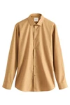 Next Langarmhemd Pflegeleichtes Slim Fit Hemd mit Sportmanschetten Braun/Beige