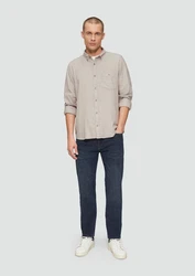 s.Oliver Langarmhemd Regular Fit Button-Down-Kragen Hellgrau/Khaki/Grau/Beige/Braun