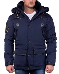 Geographical Norway Winterjacke Herren Kapuzen Jacke baacrobate Dunkelblau/Hellblau/Grau