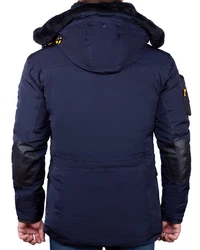 Geographical Norway Winterjacke Herren Kapuzen Jacke baacrobate Dunkelblau/Hellblau/Grau