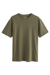 Next T-Shirt Slim Fit Rundhals Dunkelgrün/Khaki