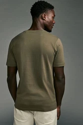 Next T-Shirt Slim Fit Rundhals Dunkelgrün/Khaki